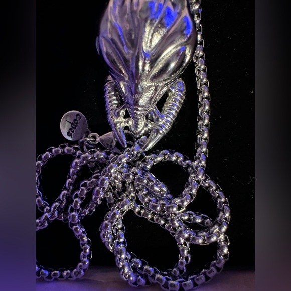 copes Greytech Alien Necklace silver chain GOTHBOICLIQUE GBC - Picture 11 of 14